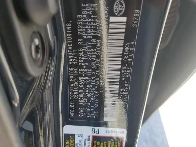 2012 TOYOTA CAMRY BASE  
