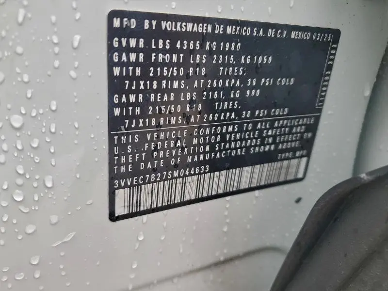 2025 VOLKSWAGEN TAOS SE  