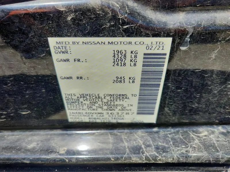 2021 NISSAN ALTIMA SV  