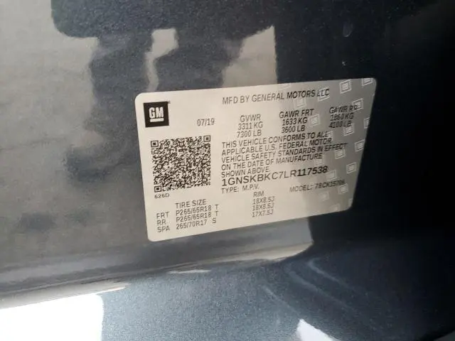 2020 CHEVROLET TAHOE K1500 LT  