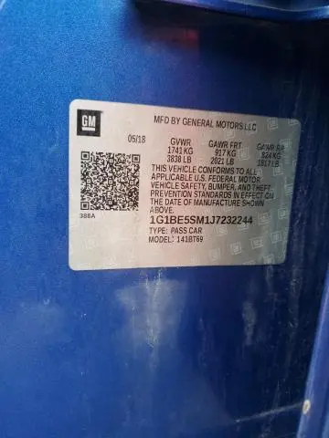 2018 CHEVROLET CRUZE LT  