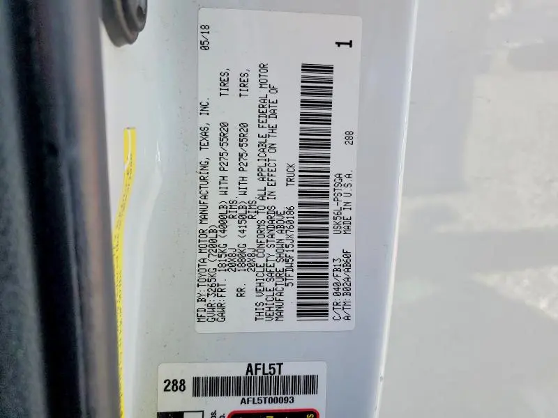 2018 TOYOTA TUNDRA CREWMAX SR5  