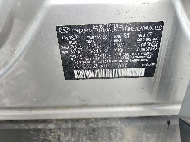 2020 HYUNDAI SANTA FE SE  