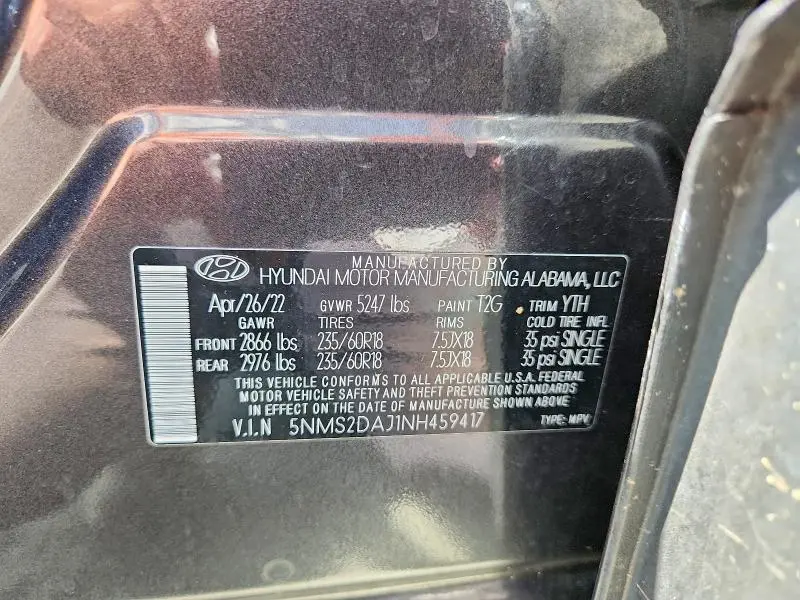 2022 HYUNDAI SANTA FE SEL  