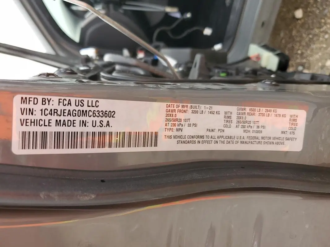 2021 JEEP GRAND CHEROKEE LAREDO  