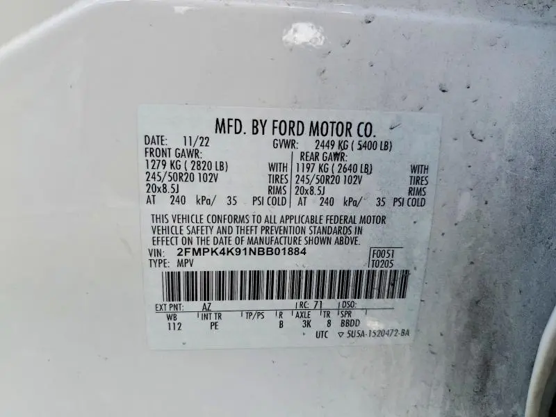 2022 FORD EDGE TITANIUM  