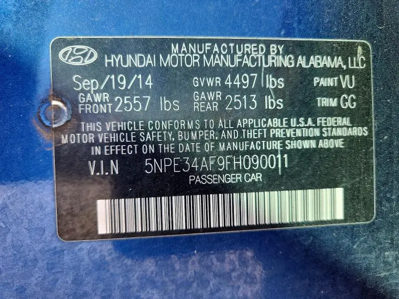 2015 HYUNDAI SONATA LIMITED  