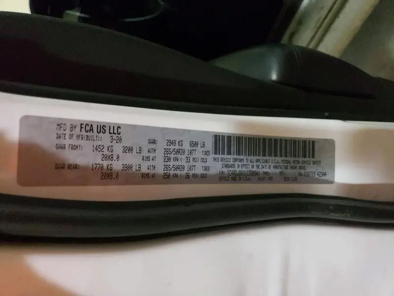 2020 DODGE DURANGO GT  