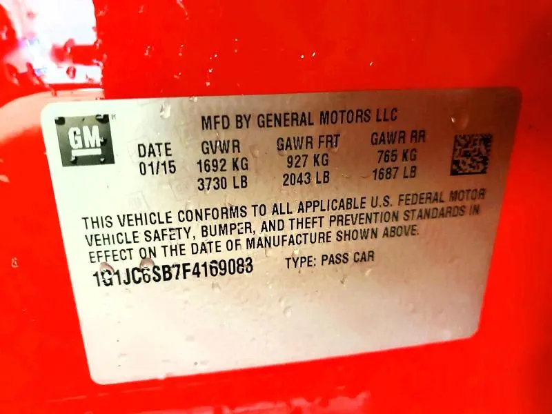 2015 CHEVROLET SONIC LT  