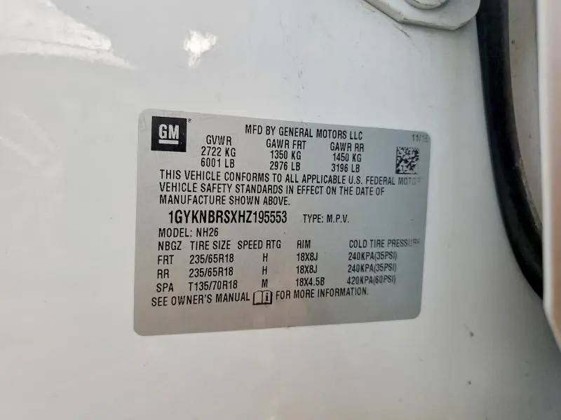 2017 CADILLAC XT5 LUXURY  