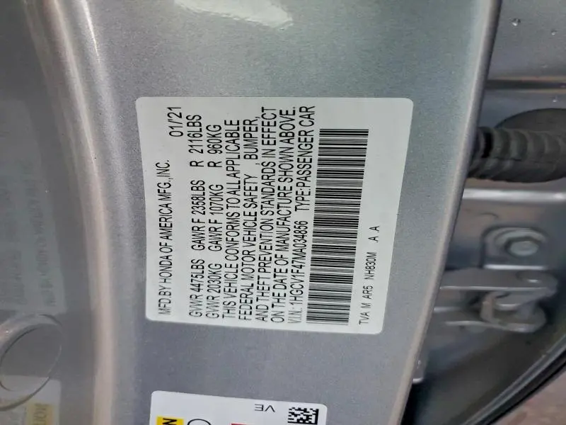 2021 HONDA ACCORD SPORT SE  