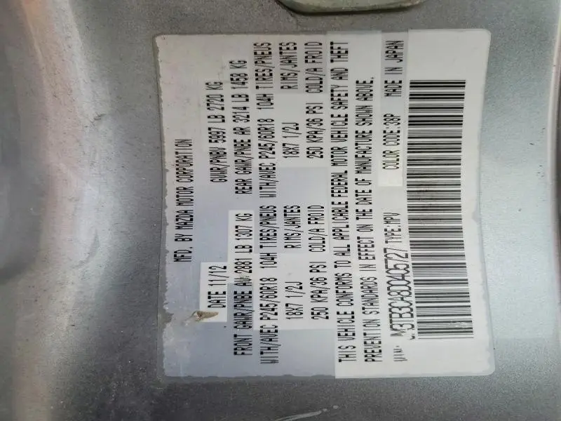 2013 MAZDA CX-9 TOURING  