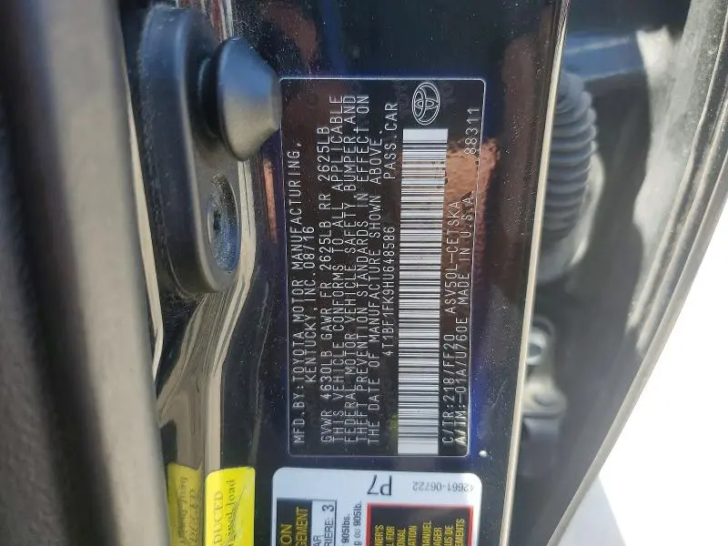 2017 TOYOTA CAMRY SE  