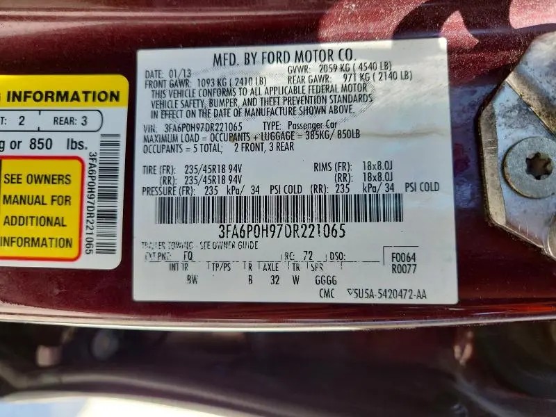 2013 FORD FUSION SE  