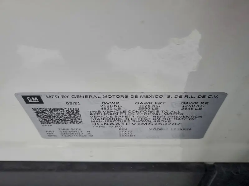 2021 CHEVROLET EQUINOX LT  