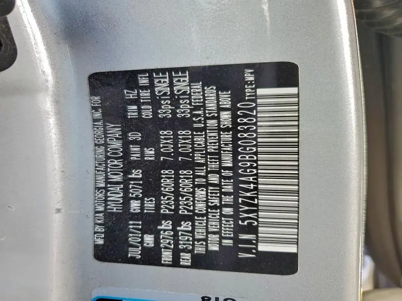 2011 HYUNDAI SANTA FE LIMITED  