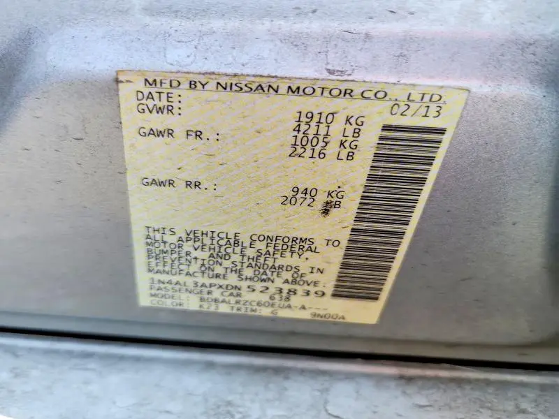 2013 NISSAN ALTIMA 2.5  