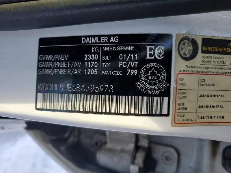 2011 MERCEDES-BENZ E 350 4MATIC  