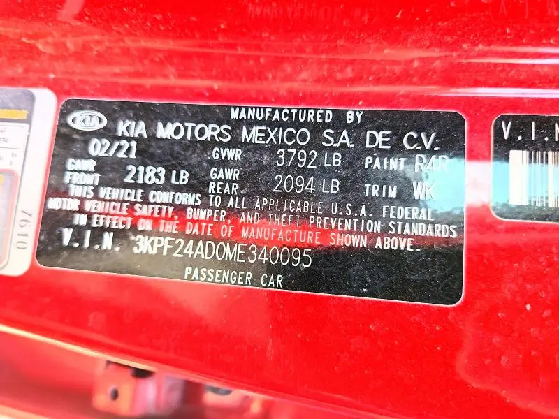 2021 KIA FORTE LXS  