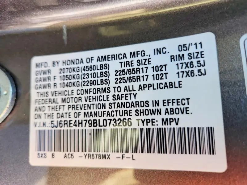 2011 HONDA CR-V EXL  