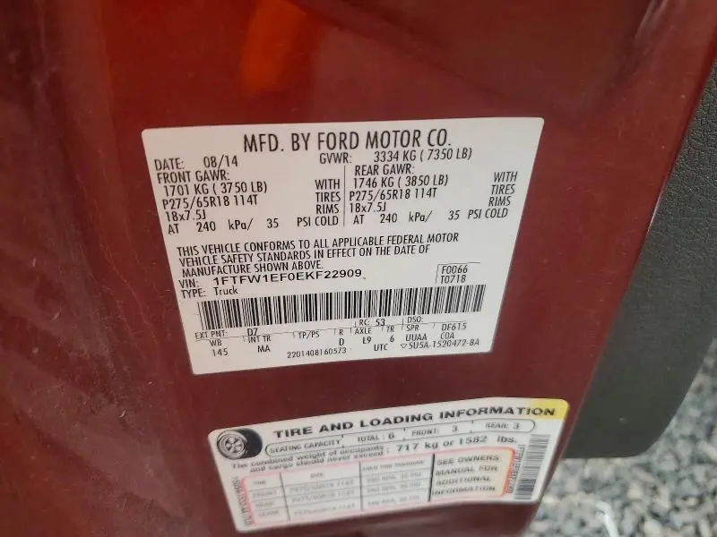 2014 FORD F150 SUPERCREW  