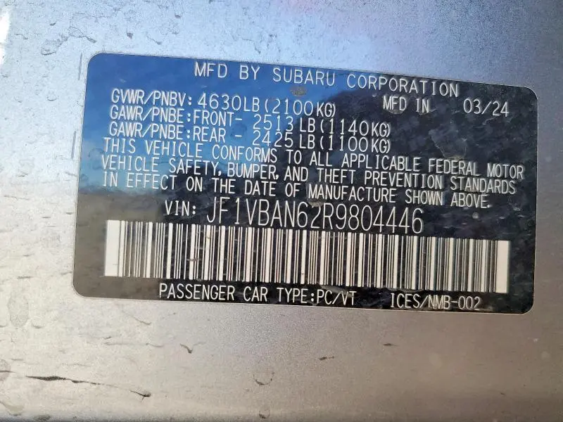 2024 SUBARU WRX LIMITED  