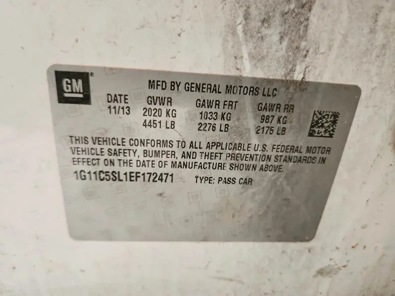 2014 CHEVROLET MALIBU 1LT  