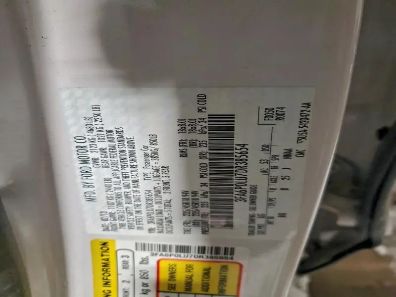 2013 FORD FUSION SE HYBRID  