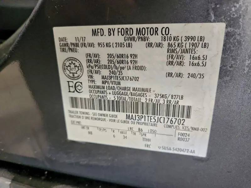 2018 FORD ECOSPORT SE  