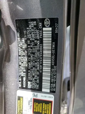 2015 TOYOTA CAMRY LE  