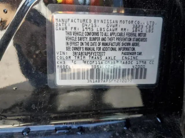 2015 NISSAN SENTRA S  