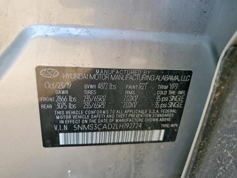 2020 HYUNDAI SANTA FE SEL  