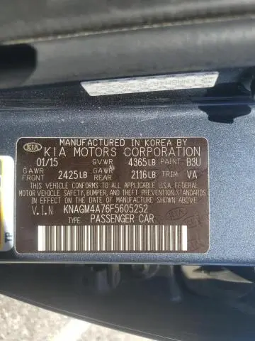 2015 KIA OPTIMA LX  