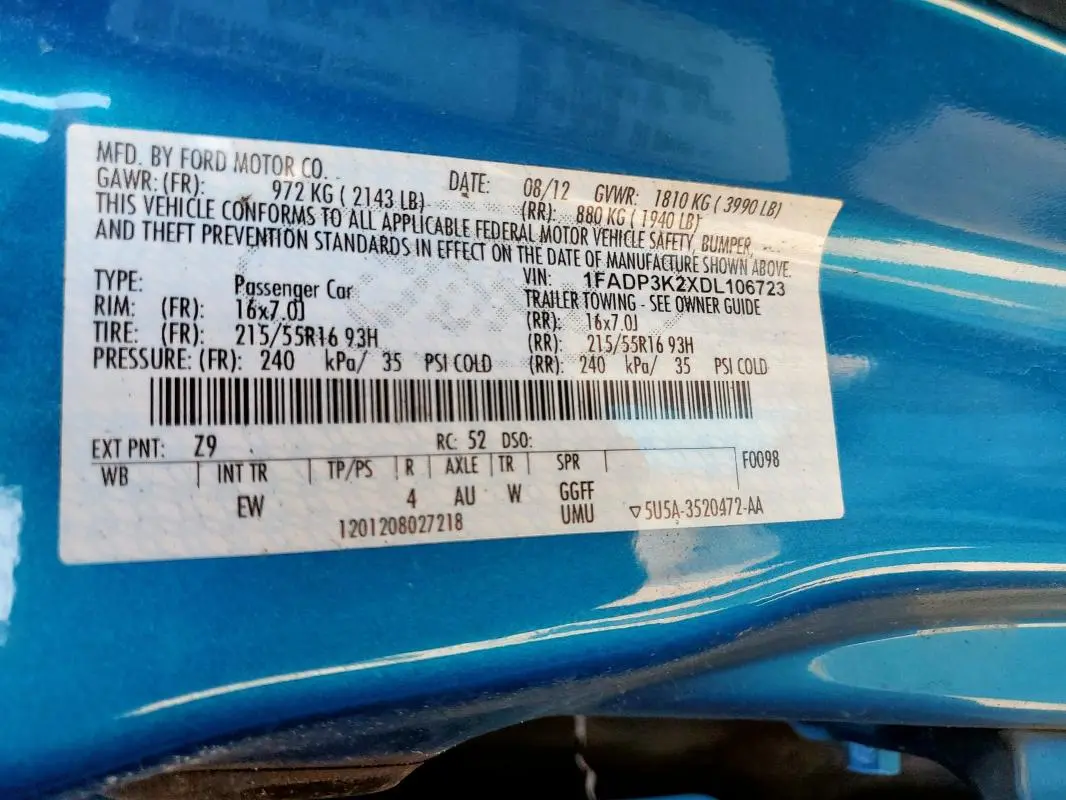 2013 FORD FOCUS SE  
