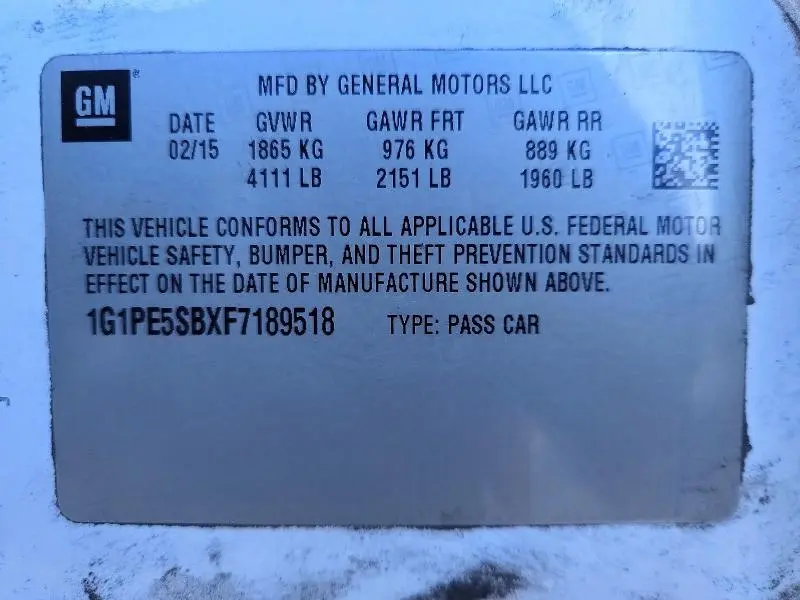 2015 CHEVROLET CRUZE LT  