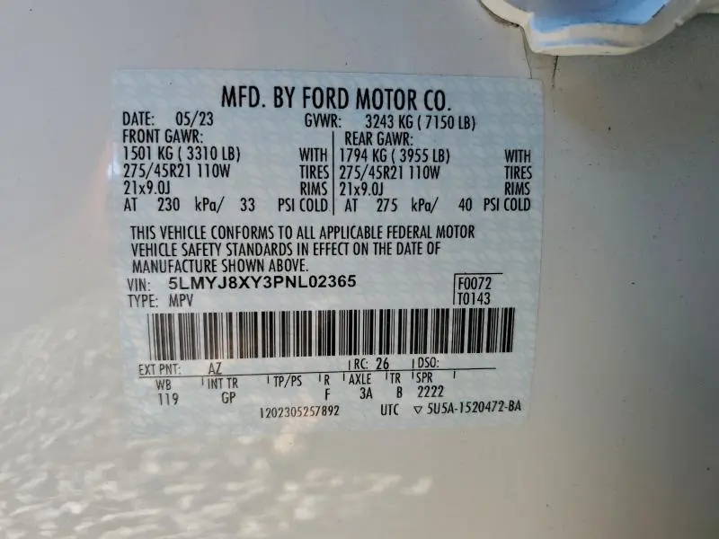 2023 LINCOLN AVIATOR GRAND TOURING  