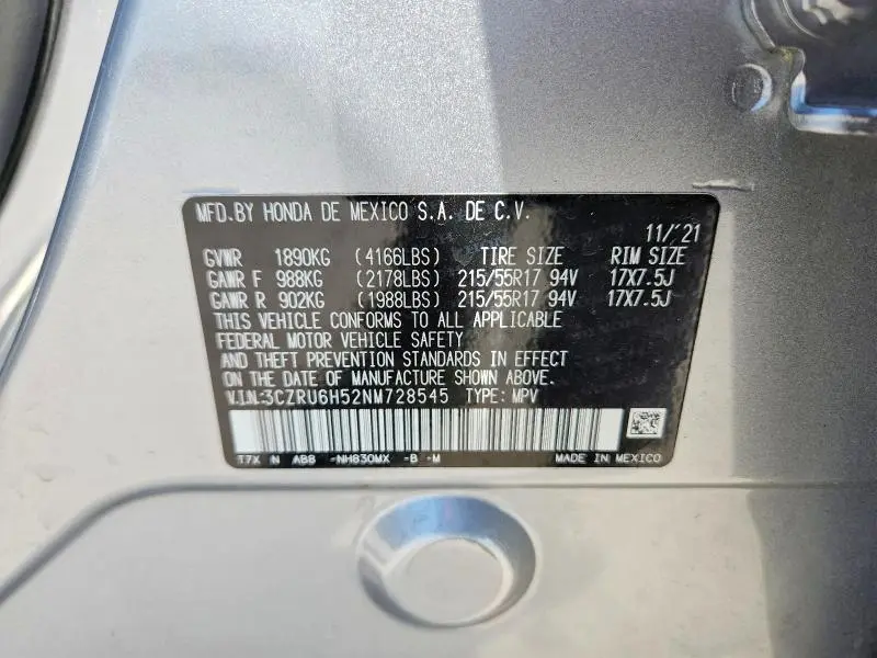 2022 HONDA HR-V EX  