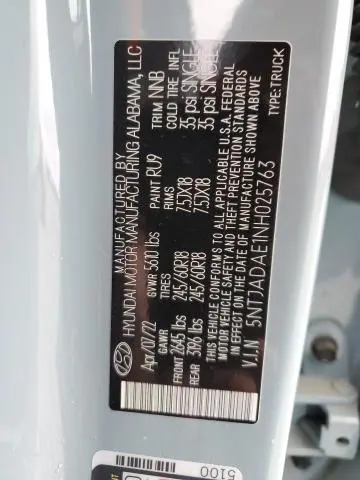 2022 HYUNDAI SANTA CRUZ SE