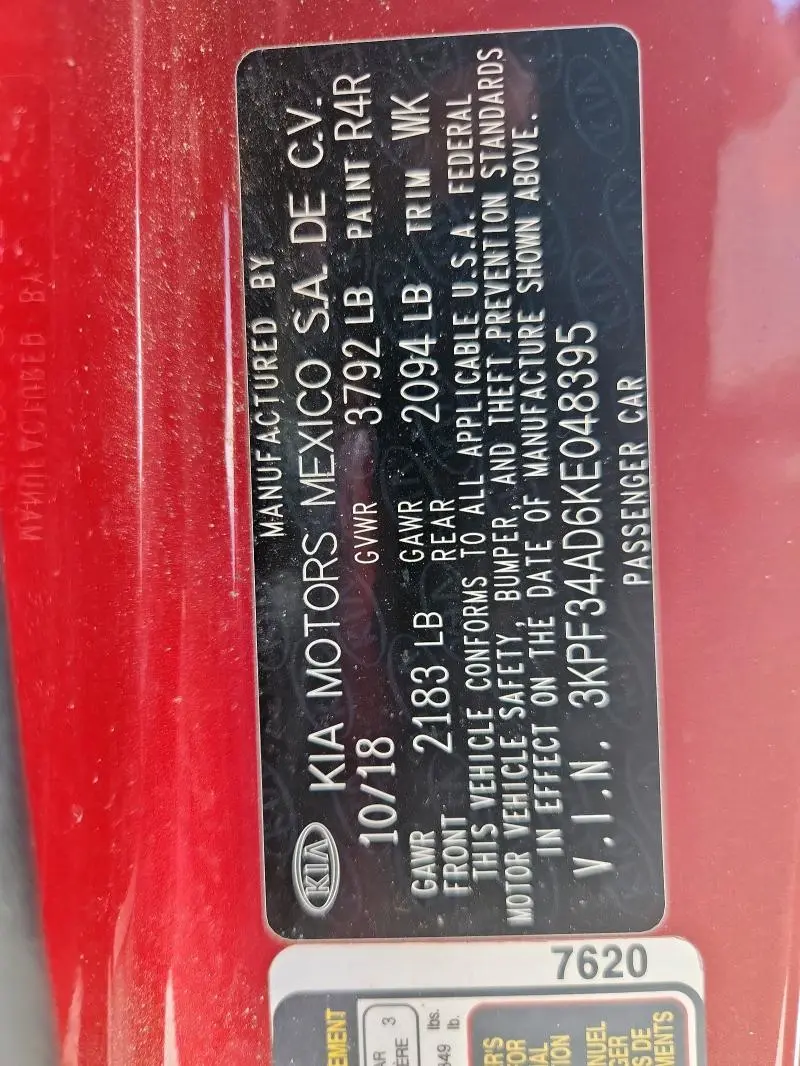 2019 KIA FORTE GT LINE  