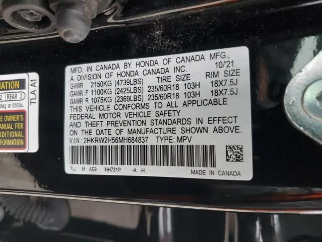 2021 HONDA CR-V EX  