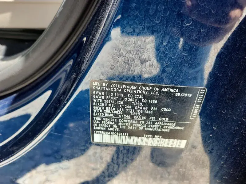 2019 VOLKSWAGEN ATLAS SEL  
