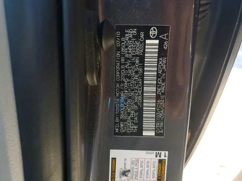 2010 TOYOTA COROLLA LE  