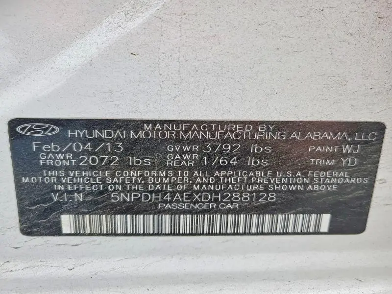 2013 HYUNDAI ELANTRA GLS  