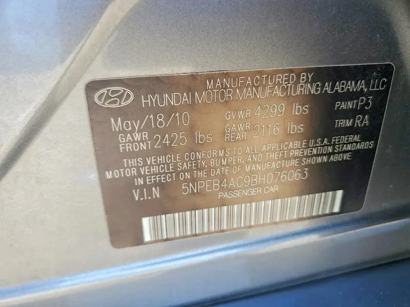 2011 HYUNDAI SONATA GLS  