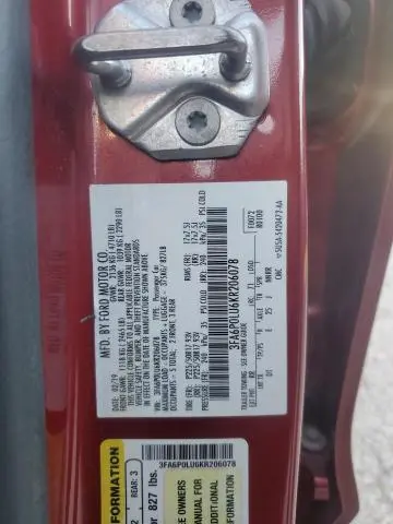 2019 FORD FUSION SE  