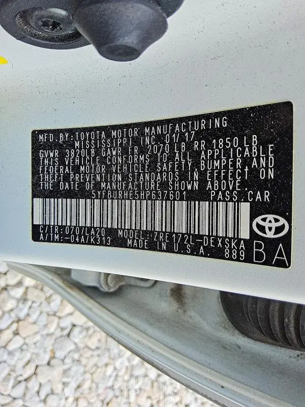 2017 TOYOTA COROLLA XSE  