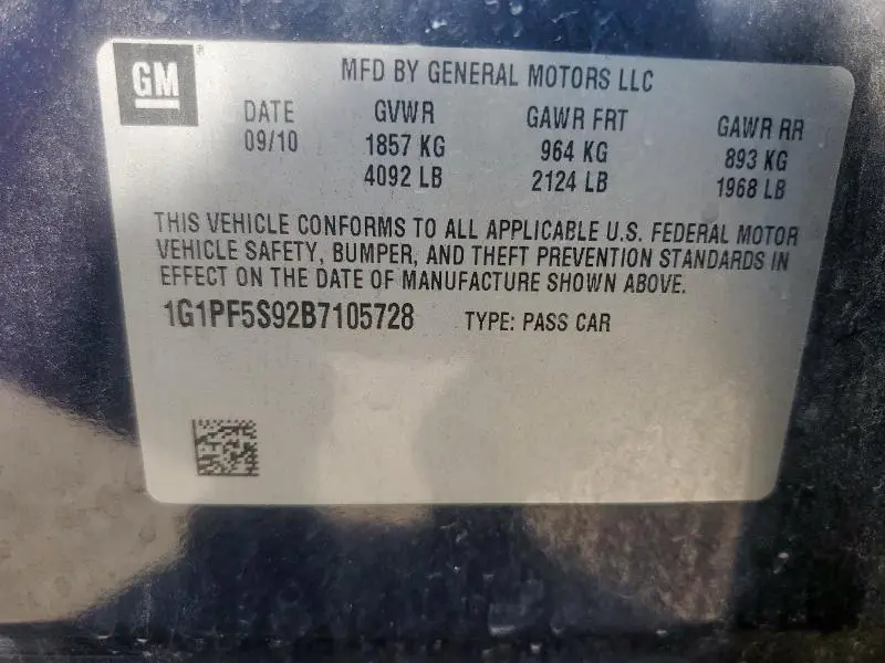 2011 CHEVROLET CRUZE LT  