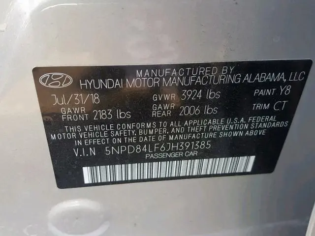 2018 HYUNDAI ELANTRA SEL