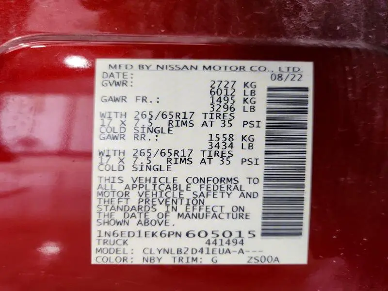2023 NISSAN FRONTIER SV  