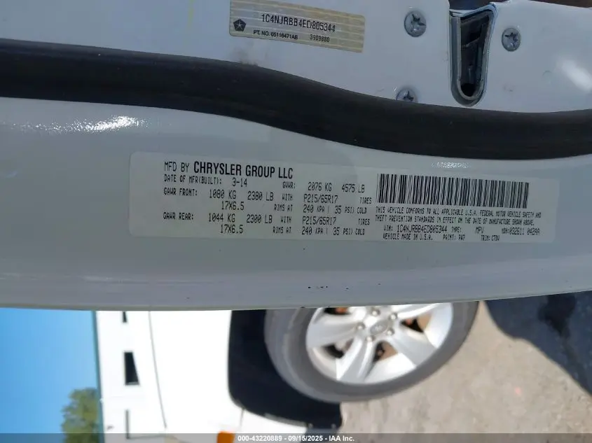 2014 JEEP PATRIOT SPORT